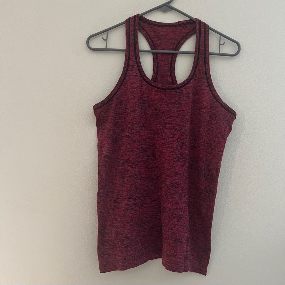 Lululemon Swiftly Tech Racerback tank top Pink Black Size 10